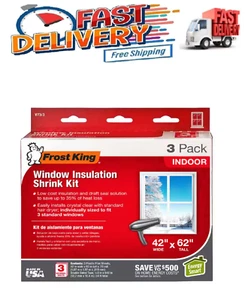 NEW Indoor Window Insulation Kit (3 per Pack) - Picture 1 of 4