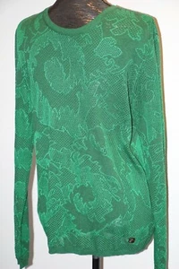 Suéter cuello redondo perforado verde brillante colección Versace S $955 - Imagen 1 de 11