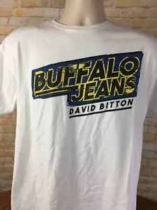 T-shirt uomo David Bitton jeans bufalo bianca taglia large X29 - Foto 1 di 11