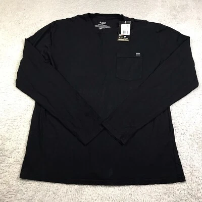 5.11 Tactical Elite Long Sleeve Shirt Mens L Black Cotton Pocket Crew Tee NEW - Image 1 of 4