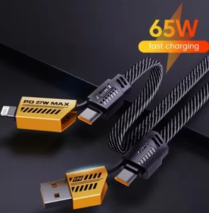 Kabel USB do szybkiego ładowania 4 w 1, iPhone, Samsung - USB A do C i USB C do USB C - Zdjęcie 1 z 6