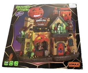 Lemax Spooky Town The Ghoulish Gourd Pub & Grill Villaggio di Halloween Nuovo - Foto 1 di 21