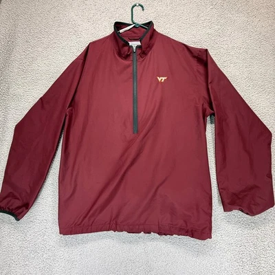 Cutter & Buck Virginia Tech Mens 1/2 Zip Windbreaker Jacket Burgundy Size XXXL - Image 1 of 4