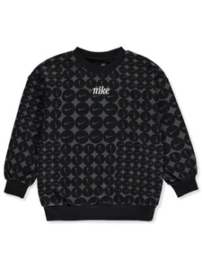 Nike Girls' Pullover Crew Sweatshirt Color: gray Size: 4 - Picture 1 of 1