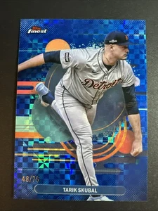 2025 Topps Finest Baseball Tarik Skubal scacchiera blu non comune /75 #164 - Foto 1 di 2