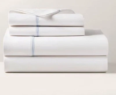 Ralph Lauren Organic Cotton Palmer Queen Flat Sheet Pale Sky Blue NEW - Image 1 of 4