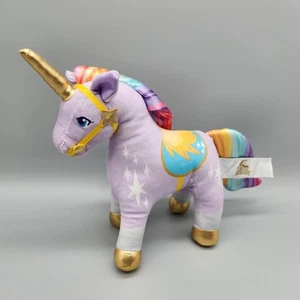 Unicorn Academy WILDSTAR Plüschtier lila 7 Zoll goldene Hornfüße Regenbogenhaar Stofftier - Bild 1 von 8