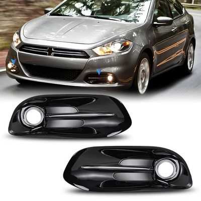 Par de biseles de luces antiniebla para Dodge Dart 2013-2016 cubiertas de luces de parachoques de conducción Foto 1 de 4