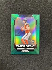 2024 Panini Prizm Bo Nix Emergent Green Prizm #3 Rookie Denver Broncos - Picture 1 of 2