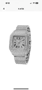 NEW PINTIME Luxury Square Ice out Mens Watch Iced King Bling Diamond Jewelry - Picture 1 of 3