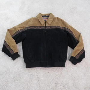 Cripple Creek Jacket Mens Large Leather Western Aztec Bomber Southwest Suade - Picture 1 of 14