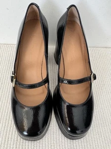NEW Russell & Bromley Shoes Size 5 Mary Platform High Heels Black Patent Leather - Picture 1 of 9