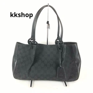 Auténtico bolso de hombro GUCCI GG de lona negro para dama - Imagen 1 de 15