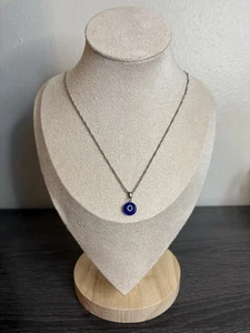 NEW Silver Evil Eye Necklace | 20” Chain - Picture 1 of 4