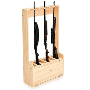 6 Gun Storage Display Rack W/ Locker 20x11x36" Decoration Stand Rifles New - Picture 1 of 6
