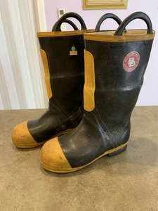 Black Diamond Honeywell Rubber Fire NFPA Boots Men's Size 12W - Picture 1 of 9