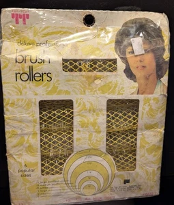 Tip Top Deluxe Professional Brush Rollers 12 7/8 Large VTG NWT Includes Comb - Picture 1 of 2