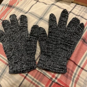 Black And Silver Gloves - Picture 1 of 2