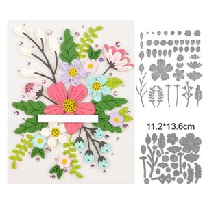 Troqueles de corte de metal para álbumes de recortes hojas de flores plantillas de estampado de papel fotográfico - Imagen 1 de 4