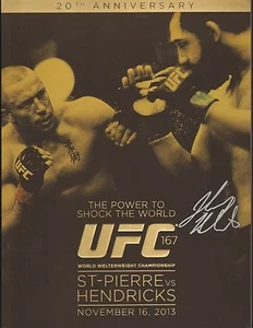 Johny Hendricks Signed UFC 167 Fight Event Program BAS COA vs Georges St-Pierre - Picture 1 of 24