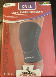 Mueller Sport Care Basic Support Level Closed Patella Knee Support Sleeve Size L - Picture 1 of 2