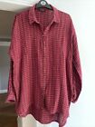 TOP SHOP - RED CHECK OVERSIZED SHIRT - SIZE 12