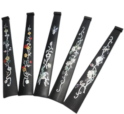 Hermoso gran diapasón fino de violín negro, incrustación de madera de ébano concha de perla Foto 1 de 4