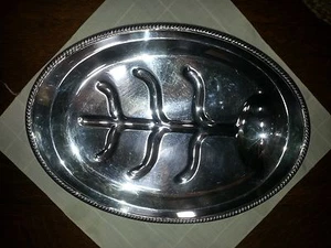 Vintage Oneida Henley Silverplate Tree of Life Footed Meat Platter with Well - Picture 1 of 10