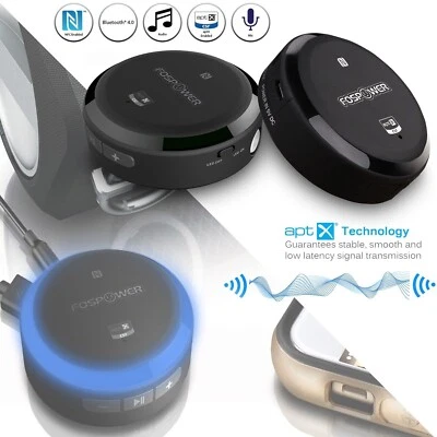 NFC USB 3.5mm aptX Wireless Bluetooth Receiver Stereo Audio LED Music Hub - Image 1 of 4