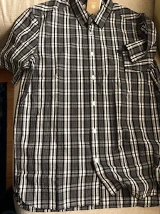 Burberry Black/White Plaid S/S Shirt (size L). New - Picture 1 of 12
