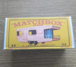 Matchbox Regular Wheels No23 Trailer caravan pink   - Replica / Copy Box only - Picture 1 of 3