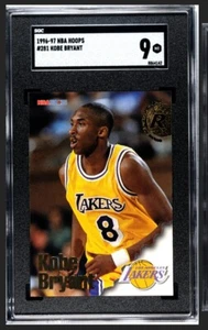 1996-97 Hoops #281 Kobe Bryant SGC 9 Mint Los Angeles Lakers RC Rookie HOF - Picture 1 of 2