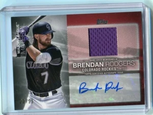 Topps Serie 1 2020 Brendan Rodgers M.L. Material Autógrafo Rojo Paralelo #23/25! - Imagen 1 de 2
