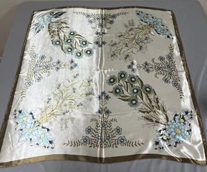 Bufandas florales de seda satinada para mujer con flores multicolor hiyab 35"" X 35"" #47 - Imagen 1 de 12