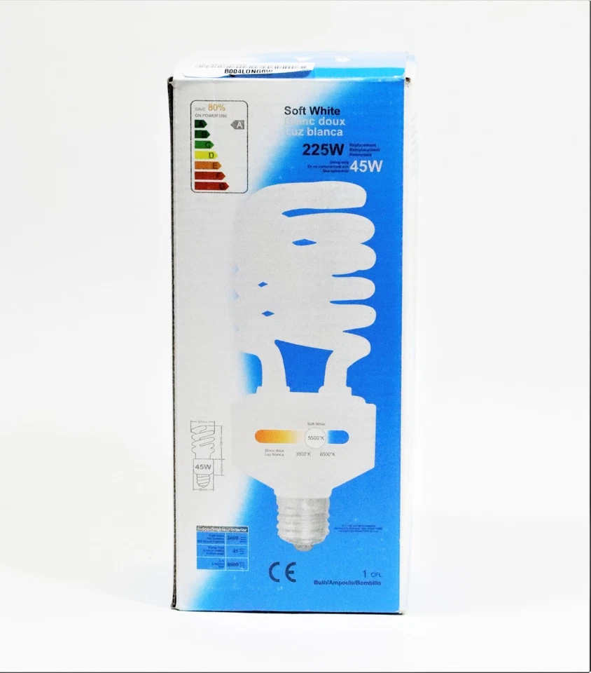 Soft White Compact Flourescent (CFL) Bulb 45W Daylight Balanced - Image 1 of 1