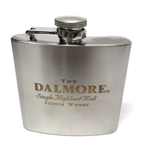 DALMOR SINGLE HIGHLAND MALT SCOTCH STAINLESS STEEL HIP FLASK - Picture 1 of 4