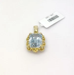72729 Colgante De Topacio Azul En Oro Amarillo De 18 Kt - Imagen 1 de 1