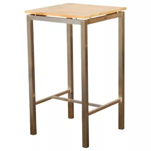 Edelstahl Teak Bartisch 60x60 cm Stehtisch Tisch massiv A-Grade Teakholz MEXIKO - Bild 1 von 6