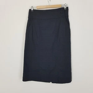 Morrison Womens Size S 10 Navy Blue Straight Pencil Skirt Wide Waistband - Picture 1 of 11