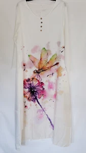Simzra Bohemian Kaftan Womens Long Dress with Pockets Multicolor Size M New - Picture 1 of 7