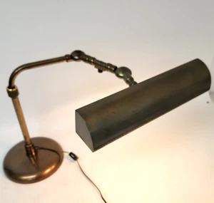 Vintage Emeralite Double Jointed Rotating Shade Banker's Piano Brass Desk Lamp - Picture 1 of 24