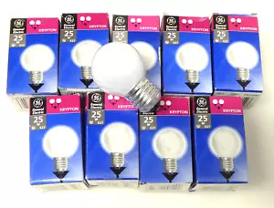 GE 25W Krypton E27 Screw Cap Incandescent Golf Ball Lamp Dimmable Warm White x 9 - Picture 1 of 9