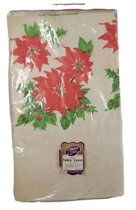  Christmas Table Covers Vintage Sealed  Paper Tablecloth 54"x96"  Lot Of 2  Xmas - Picture 1 of 9