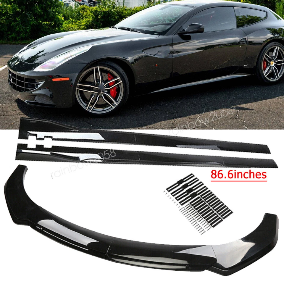 Front Bumper Lip Splitter Body Kit For 2012 Ferrari FF 86.6 Side Skirt Extension Foto 1 de 4