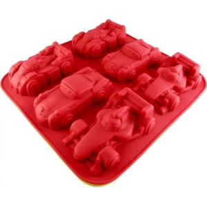3D Silikon Backform Rennwagen Auto Silikonbackform 27 cm Fondantform Muffinform - Bild 1 von 2