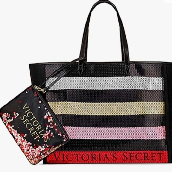 Victoria's Secret Tote Bag Bling Sequin Pouch Black Friday 2017 Tb47