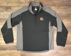 CLEVELAND BROWNS NFL Team Apparel 1/4 zip neck lightweight PULLOVER Jacket Large - Picture 1 of 11