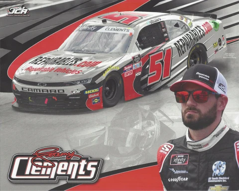 2020 JEREMY CLEMENTS "REPAIRABLE VEHICLES CAMARO" #51 NASCAR XFINITY POSTCARD Cover