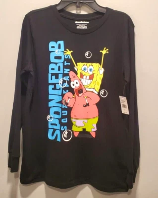 NWT Spongebob Squarepants Long Sleeve Tee Shirt Blue Size 18/20 - Image 1 of 3