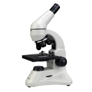 AmScope 40-1000X Student Compound Metal Microscope 2-lights Slide-Set Batteries - Imagen 1 de 8